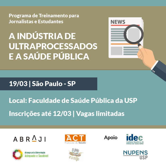 Abertas as inscrições para oficina sobre jornalismo investigativo em alimentação